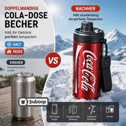 🥤 50% DE DESCONTO – Copo Isolado de Parede Dupla em Aço Inoxidável | Formato de lata de cola, mantém a temperatura & durável ✨🧊