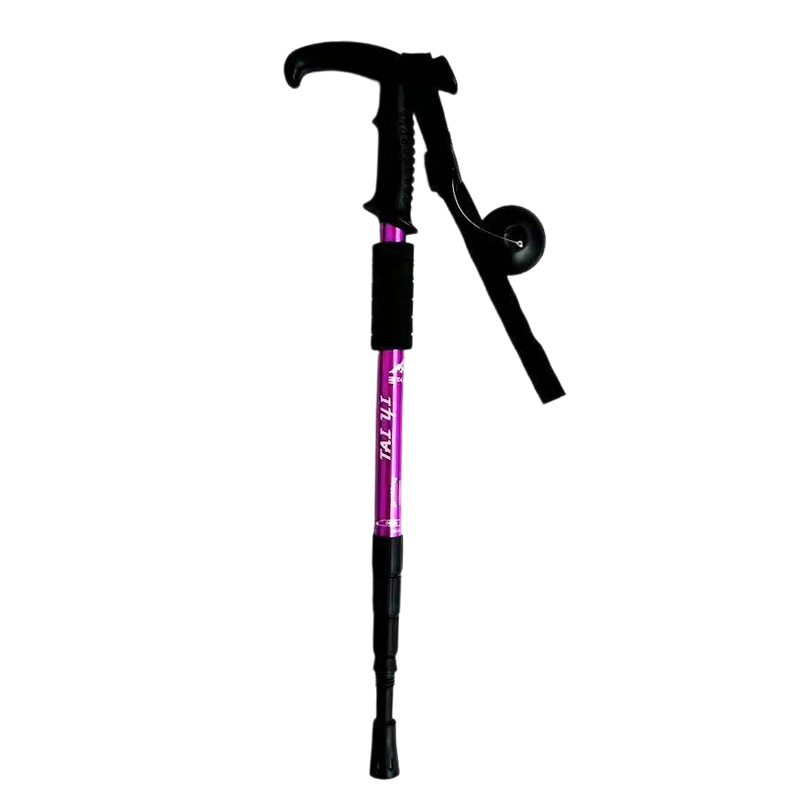 ⛰️ DESCONTO DE 50% POR TEMPO LIMITADO! ✨ Bastão de caminhada ajustável em liga de alumínio – Resistente, com amortecimento de choques, leve 🌲