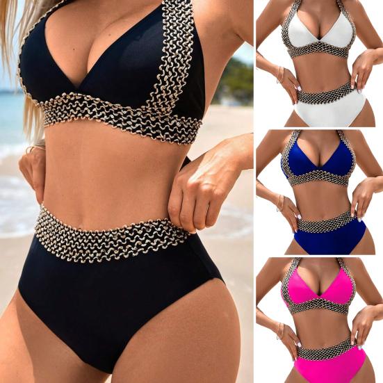 🔥Último dia da promoção: 50% de desconto🔥Maiô feminino sexy com decote em V e estampa ondulada para as férias