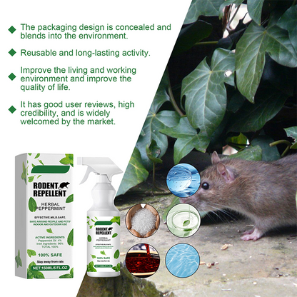 🌿 50% DE DESCONTO – Spray Repelente de Roedores com Óleo de Hortelã-Pimenta | Natural, seguro para pets & eficaz contra ratos e camundongos 🐭🚫