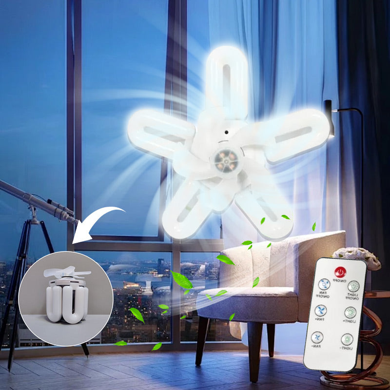 💡 50% DE DESCONTO – Ventilador com Luz Criativo e Dobrável | Compacto, prático & ideal para viagens 🌬️✨