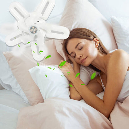 💡 50% DE DESCONTO – Ventilador com Luz Criativo e Dobrável | Compacto, prático & ideal para viagens 🌬️✨