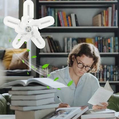 💡 50% DE DESCONTO – Ventilador com Luz Criativo e Dobrável | Compacto, prático & ideal para viagens 🌬️✨