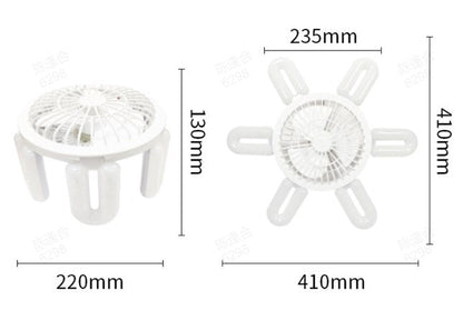 💡 50% DE DESCONTO – Ventilador com Luz Criativo e Dobrável | Compacto, prático & ideal para viagens 🌬️✨