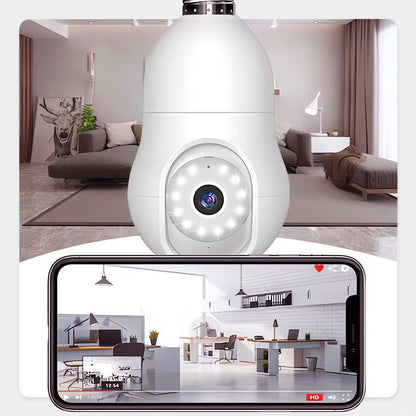 📷 50% DE DESCONTO – Câmera de Segurança Lâmpada WiFi 4MP Inteligente | Visão 360°, detecção de movimento & áudio bidirecional 🏠🔒