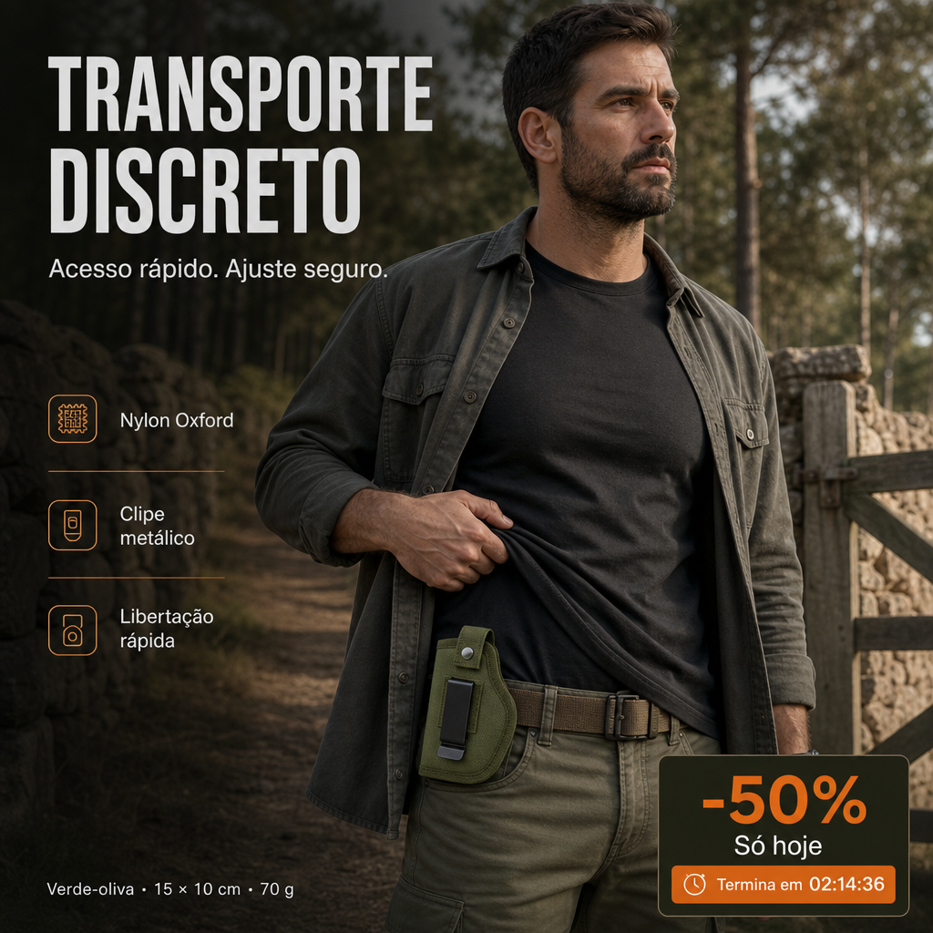 🔫 50% DE DESCONTO – Coldre de Pistola Leve e Durável | Para porte oculto, confortável & discreto