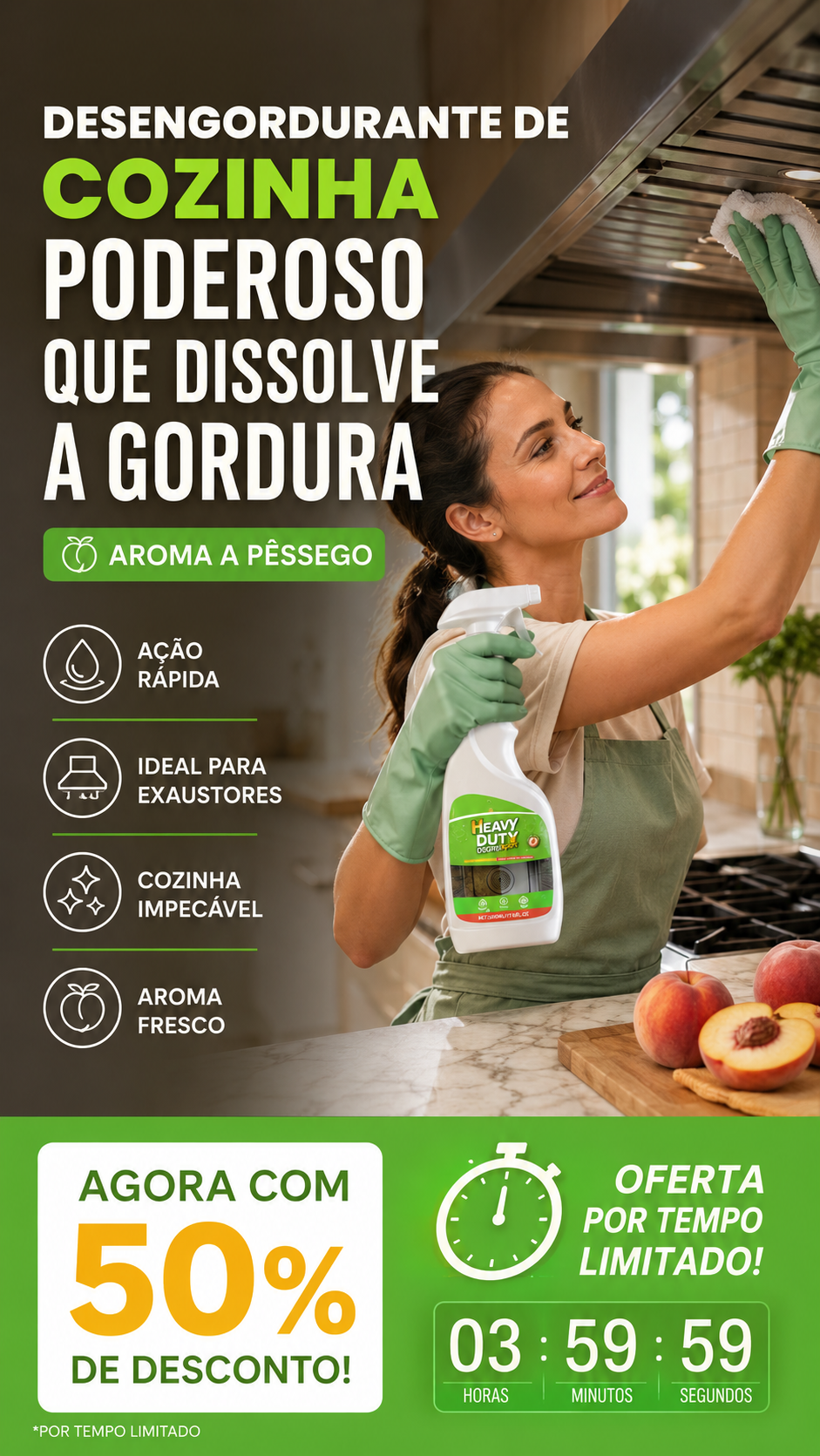 🧼 50% DE DESCONTO – Spray Desengordurante para Cozinha | Ação potente, remove gordura pesada & fácil aplicação 🔥