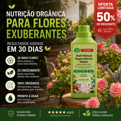 🌱 50% DE DESCONTO – Solução Nutriente Orgânica para Plantas | Promove crescimento, suave para mudas & absorção rápida
