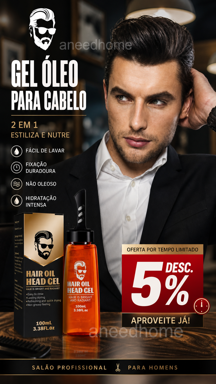 ✨ 50% DE DESCONTO – Pente Modelador com Gel | Modela, fixa & prática
