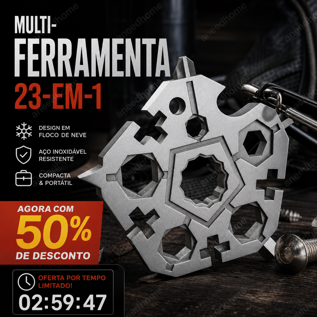 🔧 50% DE DESCONTO – Chave Multifunção 23 em 1 Forma de Floco de Neve | Compacta, versátil & prática para reparos