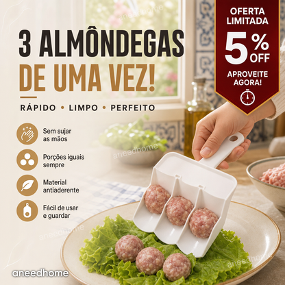🍖 50% DE DESCONTO – Compre 2 Leve 1 Grátis 🔥 Fabricante Criativo de Almôndegas para Cozinha | Rápido, prático & fácil de usar