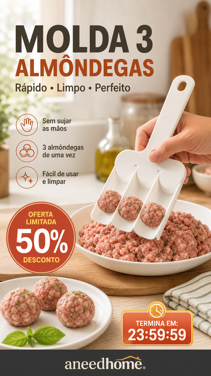 🍖 50% DE DESCONTO – Compre 2 Leve 1 Grátis 🔥 Fabricante Criativo de Almôndegas para Cozinha | Rápido, prático & fácil de usar