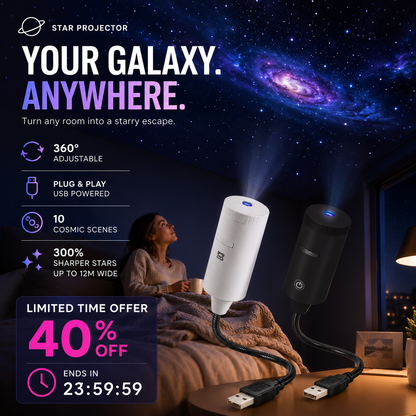 🌌 50% DE DESCONTO – Projetor de Estrelas Plug-and-Play HD | 50K+ vendidos, imagem nítida & transforma o teto em galáxia